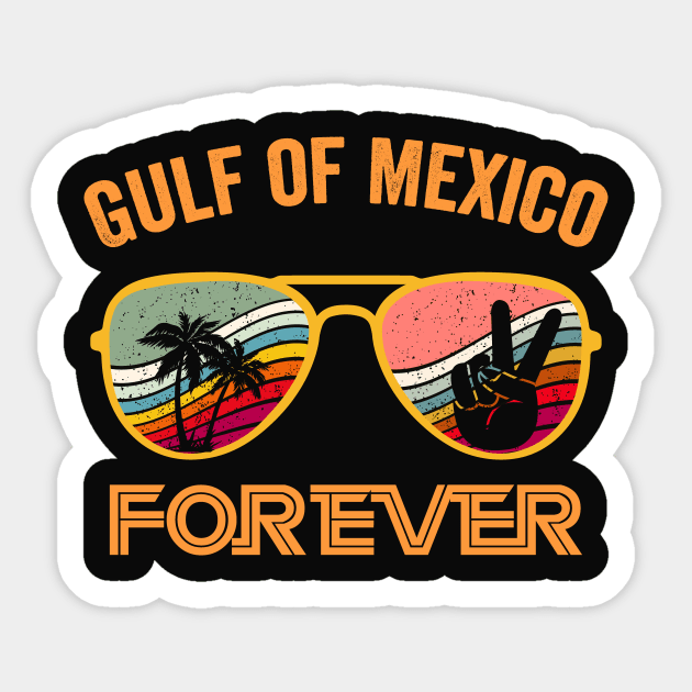 Retro Gulf of Mexico Forever Vintage Beach Gulf Mexico Sticker by ArtistTee ⭐⭐⭐⭐⭐